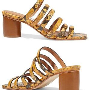 Miista London Talaina Snake effect leather sandals 39/8.5-9 SPAIN, round heels